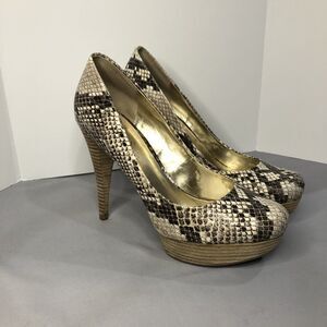 Womens Guess Snake Skin Print Stiletto Platform Heels Round‎ Toe Size 7.5